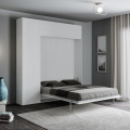 French Murphy Bed with Column and White Wall Cabinets Kentaro Promotion