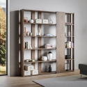 Kato D 6-Shelf Double-Sided Design Bookcase for Office or Living Room, 78x36x204 On Sale