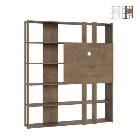 Modern Design Bookshelf with TV Stand, 6 Shelves, 178x36x204, Kato L Promotion