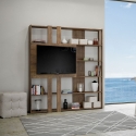 Modern Design Bookshelf with TV Stand, 6 Shelves, 178x36x204, Kato L On Sale