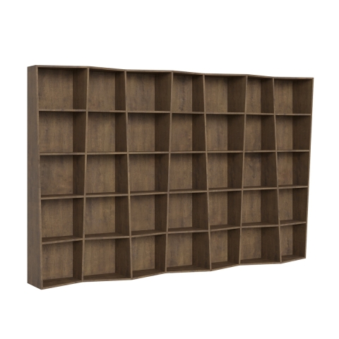 Wall bookshelf living room modern design with walnut wood compartments Trek 7 Promotion