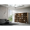 Modern Design Wall-Mounted Bookshelf for Living Room with Walnut Wood Compartments Trek 7 Offers