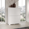 Lumina Space-Saving 4-Door Tall Cabinet for Living Room or Kitchen, 90x35x120 cm On Sale