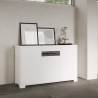 Modern Design Sideboard with 3 Doors and Smoked Glass 130x40x81 Riflesso On Sale