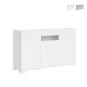 Modern Design Sideboard with 3 Doors and Smoked Glass 130x40x81 Riflesso Promotion