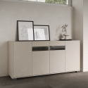 Modern Design Sideboard with 4 Doors and Smoked Glass, 172x40x81, Riflesso On Sale