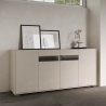 Modern Design Sideboard with 4 Doors and Smoked Glass, 172x40x81, Riflesso On Sale