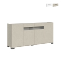 Modern Design Sideboard with 4 Doors and Smoked Glass, 172x40x81, Riflesso Promotion