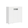 Modern High Cabinet with 3 Doors, Space-Saving Design, Smoked Glass, 103x35x110 - Riflesso Discounts