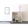 Modern High Cabinet with 3 Doors, Space-Saving Design, Smoked Glass, 103x35x110 - Riflesso Bulk Discounts