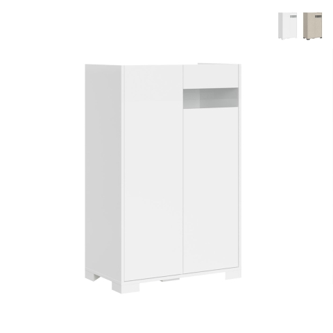 Modern Space-Saving High Cabinet with 2 Doors 70x35x110 Riflesso Promotion