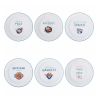 Set of 6 Flat Ceramic Plates with Assorted Designs Le Travisate Promotion