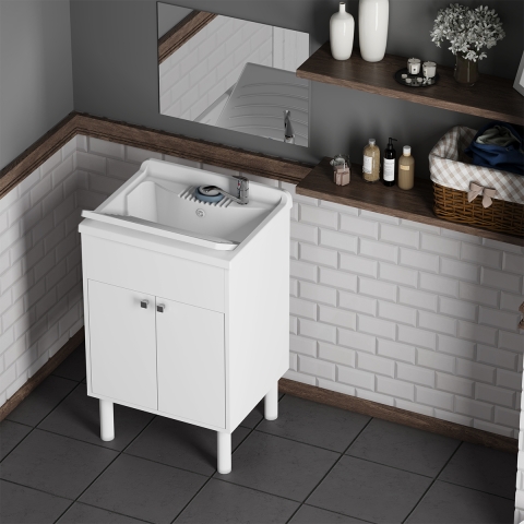 Mobile sink set with polished mirror 60x45cm Negrari COMP 4 Promotion