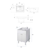 Negrari COMP 4 Glossy Sink Cabinet Set with Mirror, 60x45cm Sale
