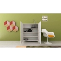 Space-Saving Tall Sideboard, 4 Doors, Modern Minimalist Design, 90x35x110, Solaria Bulk Discounts