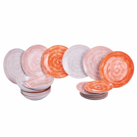 18 piece table set ceramic dishes natural style foliage Fall City Promotion
