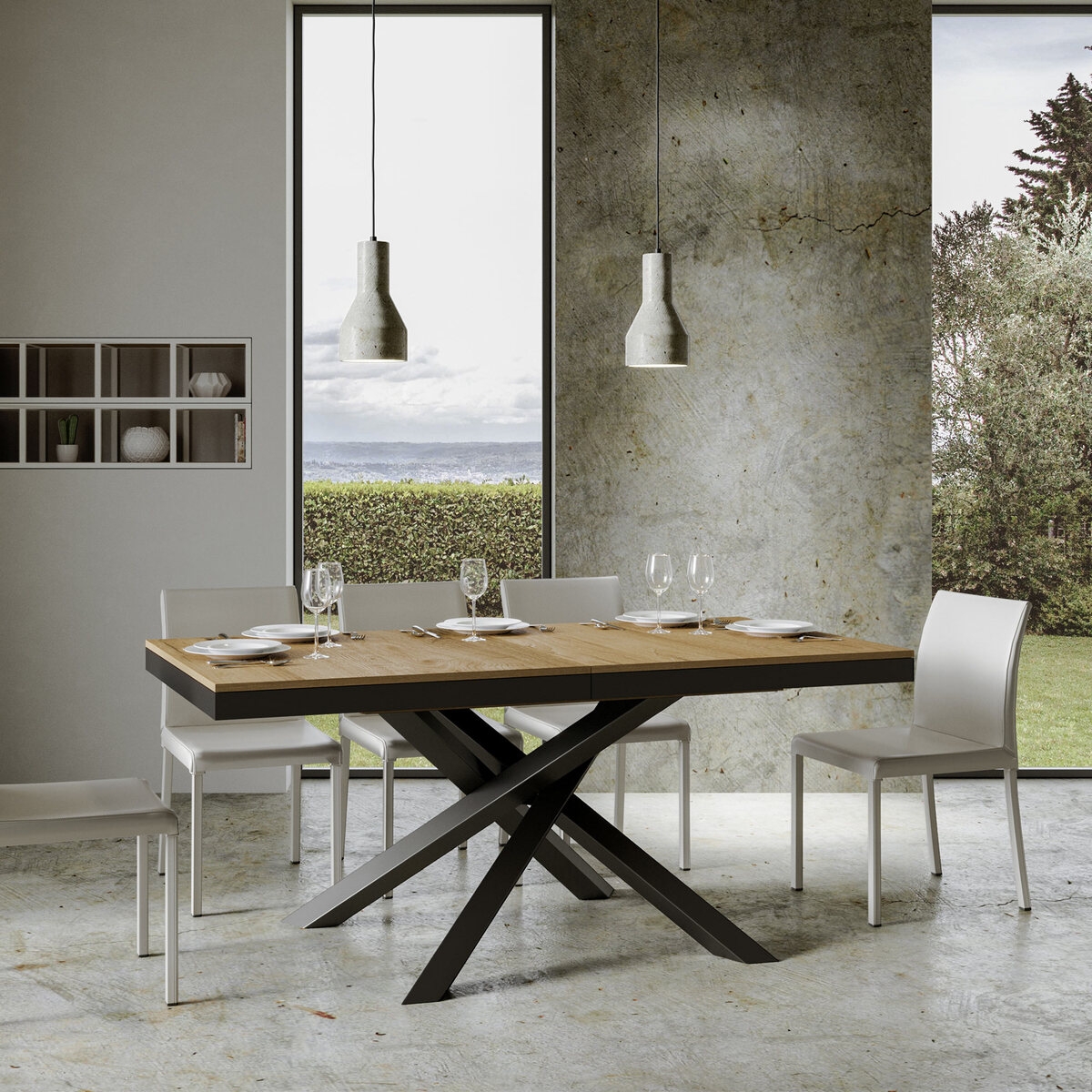 Volantis Evolution Extendable Dining Table, Modern Industrial Design, 90×160-420 Promotion