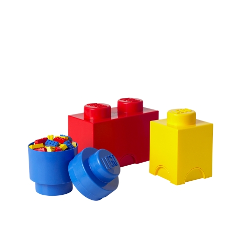 Set of 3 blue red yellow containers LEGO Storage Brick Multi Pack Promotion