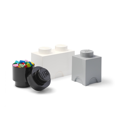 Set of 3 white black grey containers LEGO Storage Brick Multi Pack Promotion