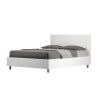 Demas French Double Bed 140x190 with Straight White Wood Headboard On Sale