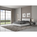 Demas French Double Bed 140x190 with Straight White Wood Headboard Offers