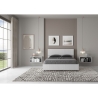 Demas French Double Bed 140x190 with Straight White Wood Headboard Sale