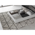Demas French Double Bed 140x190 with Straight White Wood Headboard Discounts
