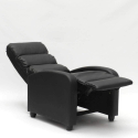 Reclining relax armchair with imitation leather footrest Alice Catalog