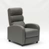 Reclining relax armchair with imitation leather footrest Alice Measures
