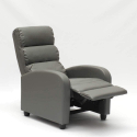 Reclining relax armchair with imitation leather footrest Alice Price