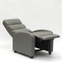 Reclining relax armchair with imitation leather footrest Alice Cost
