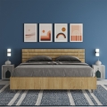 Ankel Wooden Double Bed 160x190 cm with Inclined Headboard (Slats Not Included) Promotion