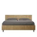 Ankel Wooden Double Bed 160x190 cm with Inclined Headboard (Slats Not Included) On Sale