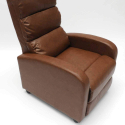 Reclining relax armchair with imitation leather footrest Alice 