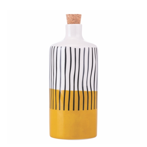 Ceramic 866 ml table oil bottle with cork stopper Venice Lido Promotion