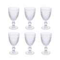 Set of 6 Clear Glass Goblets with Classic Design Madame Promotion