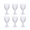 Set of 6 Clear Glass Goblets with Classic Design Madame Promotion