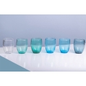 Set of 6 Blue Table Glasses for Water in Blown Glass Acapulco Ocean On Sale