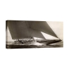 Vintage J Class Sailboat Print, 1934 by Edwin Levick Promotion