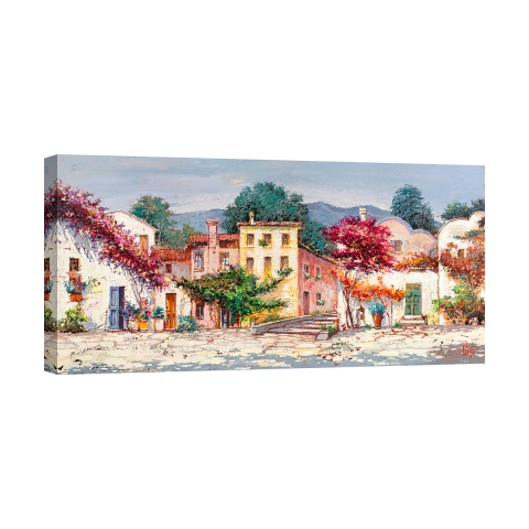 Canvas Print Mediterranean Country Seascape Boats by Luigi Florio Promotion