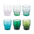 Set of 6 Handmade Green Glass Water Tumblers - Unico Greenery Collection Promotion