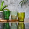Set of 6 Handmade Green Glass Water Tumblers - Unico Greenery Collection On Sale