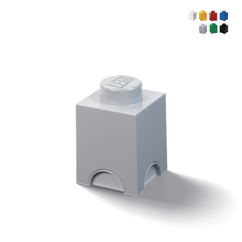 Stackable square brick container with 1 button LEGO Brick Promotion