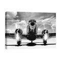 Vintage Black and White Airplane Canvas Print - Airplane Taking Off Promotion