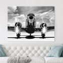 Vintage Black and White Airplane Canvas Print - Airplane Taking Off On Sale