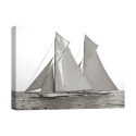 Black and White Canvas Print of Sailboats Columbia & Shamrock 1901 Promotion