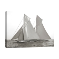 Black and White Canvas Print of Sailboats Columbia & Shamrock 1901 Promotion