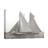 Black and White Canvas Print of Sailboats Columbia & Shamrock 1901 Promotion