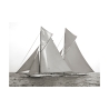 Black and White Canvas Print of Sailboats Columbia & Shamrock 1901 Offers