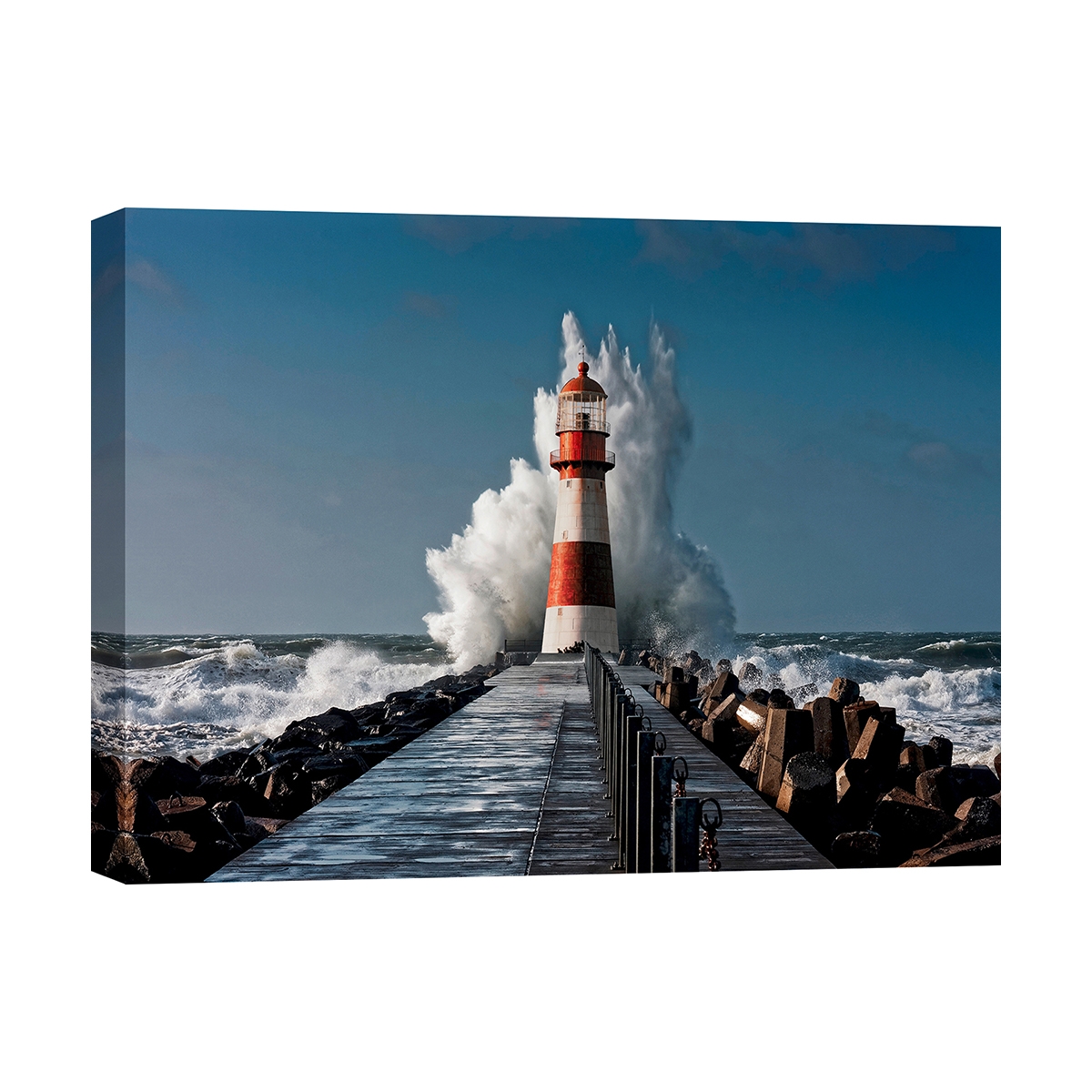 Photographic Canvas Print Lighthouse in the Mediterranean Sea Promotion